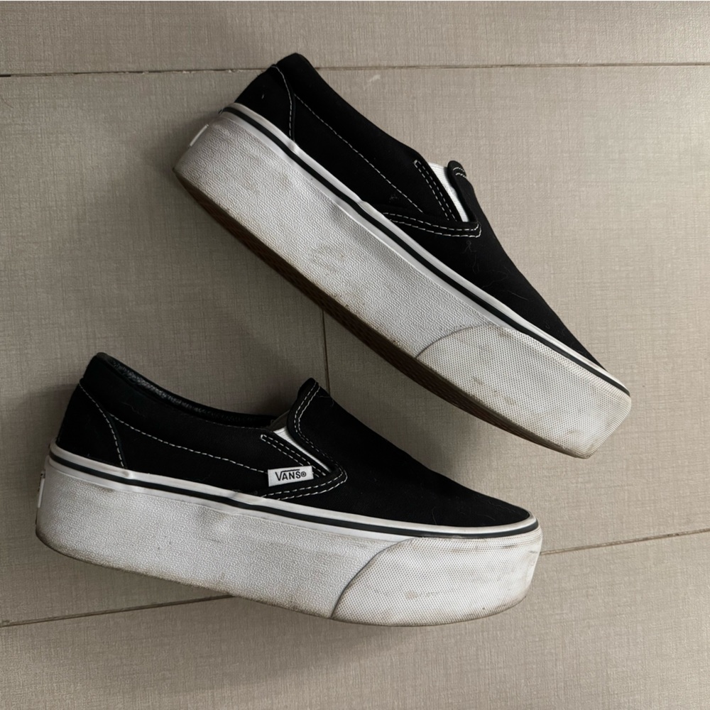 Black Platform Slip On Vans